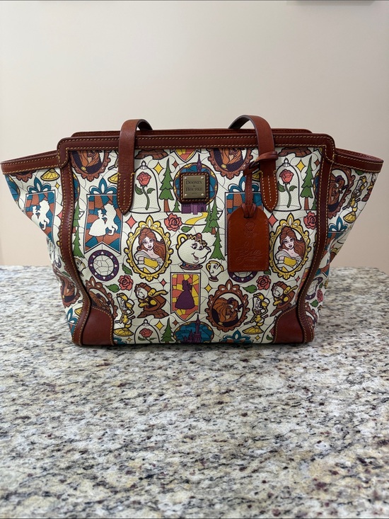 Dooney & Bourke Handbags - Dooney & Bourke Disney Parks Beauty & the Beast Dream Big Princess Leather Tote
